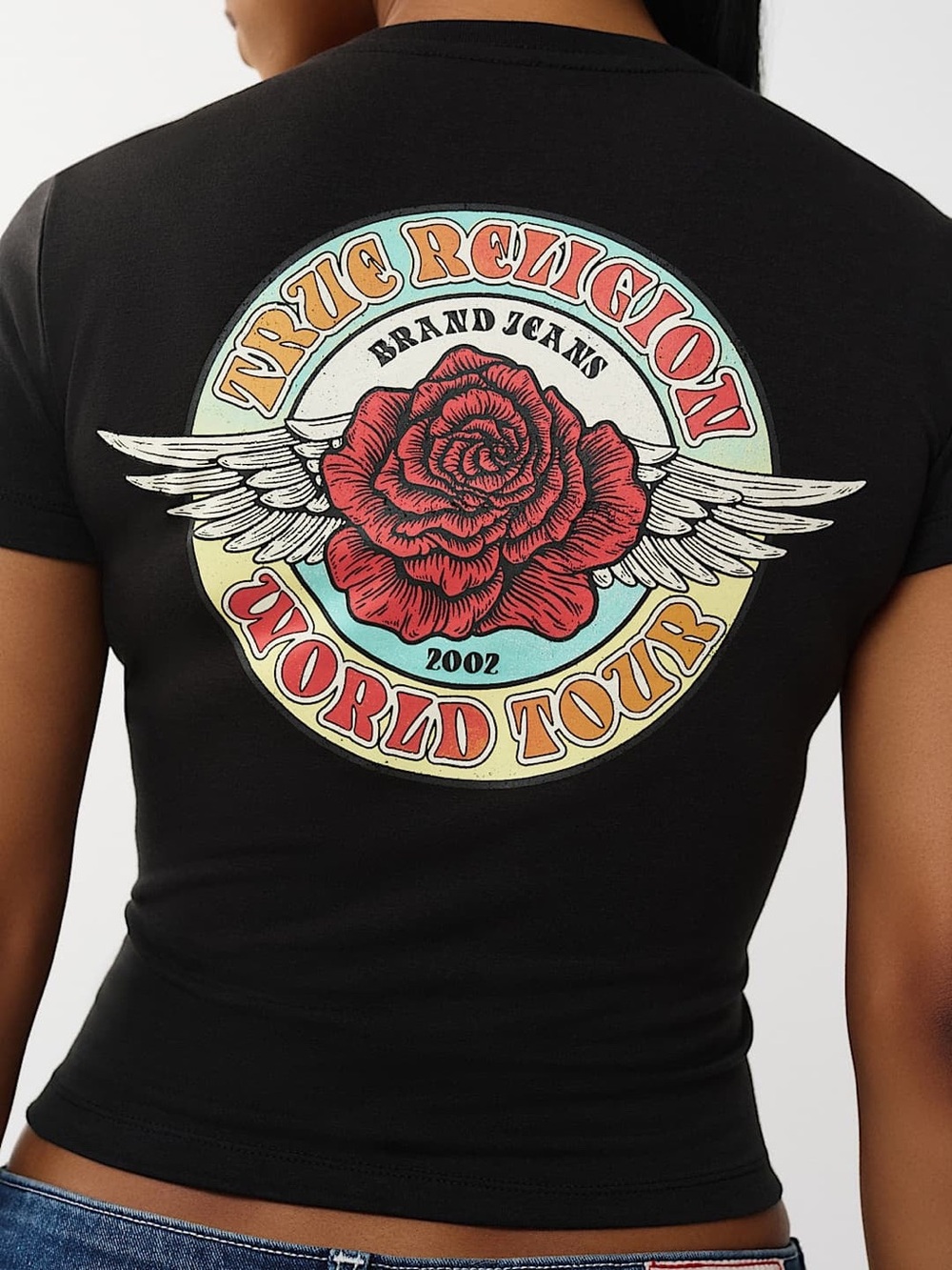 True Religion T-Shirt Tr Rose Notch Baby Jet Black